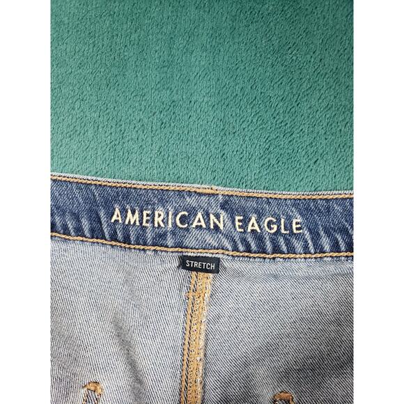 American Eagle Jeans Size 18 Womens Blue Stretch Pants Wide Leg Baggy Stove Pipe - Picture 3 of 14
